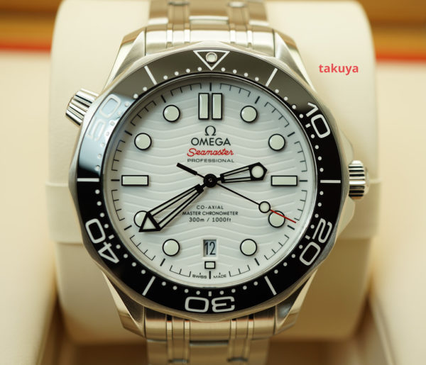 Omega SEAMASTER DIVER 300M WHITE WAVE DIAL BRACELET 2021 COMPLETE SET