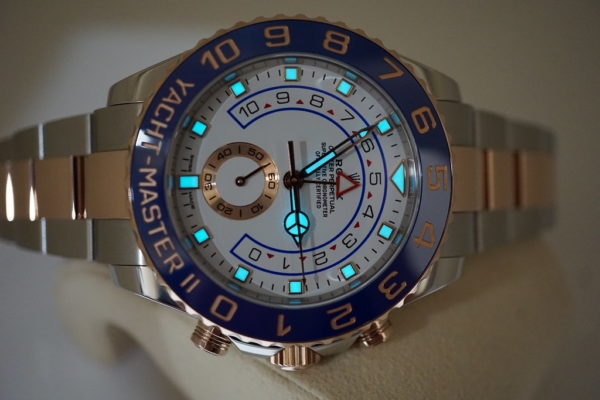 Rolex 116681 YACHTMASTER II ROSE GOLD STEEL NEWER DIAL 2020 WARRANTY FULL SET - Image 11