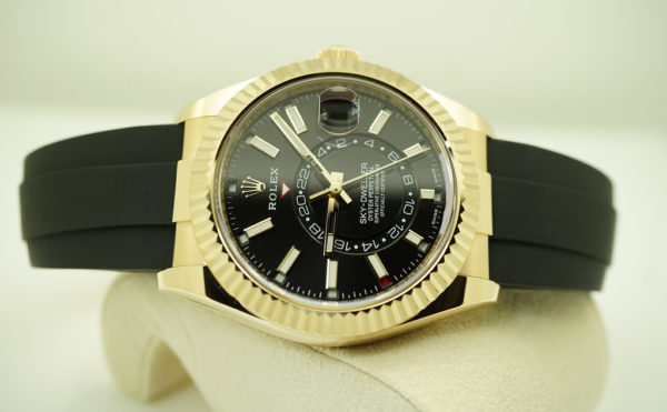 Rolex 326238 SKY-DWELLER YELLOW GOLD BLACK DIAL OYSTERFLEX 2021 FULL SET - Image 8