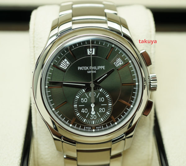 Patek PHILIPPE 5905 ANNUAL CALENDAR CHRONOGRAPH OLIVE GREEN DIAL NEW MODEL 2022 FULL SET