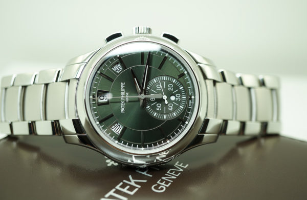 Patek PHILIPPE 5905 ANNUAL CALENDAR CHRONOGRAPH OLIVE GREEN DIAL NEW MODEL 2022 FULL SET - Image 11