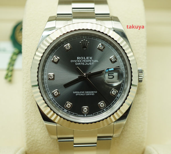 BRAND NEW Rolex 126334 DATEJUST 41 FLUTED BEZEL SLATE DIAMOND DIAL 2022 FULL SET