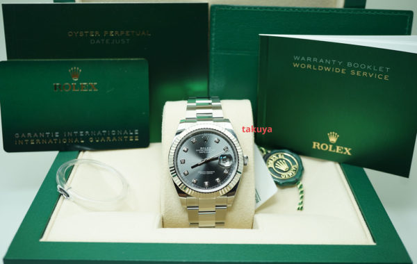BRAND NEW Rolex 126334 DATEJUST 41 FLUTED BEZEL SLATE DIAMOND DIAL 2022 FULL SET - Image 2