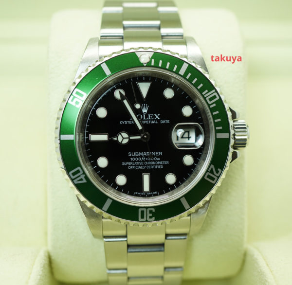 Rolex 16610LV GREEN SUBMARINER 50th ANNIVERSARY V SERIAL FULL SET