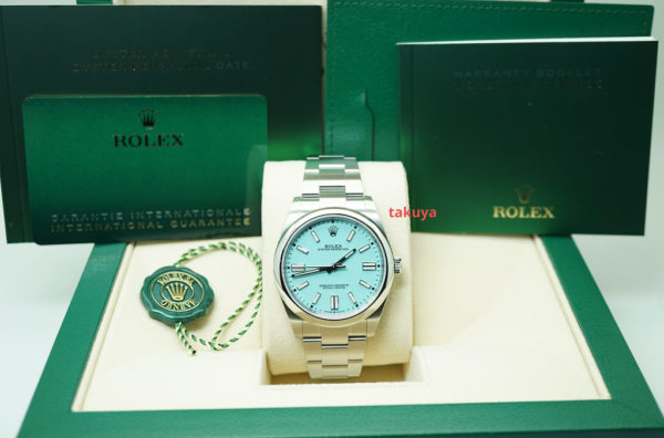 MINT Rolex 124300 OYSTER PERPETUAL 41 TIFFANY TURQUOISE DIAL 2021 FULL SET - Image 2