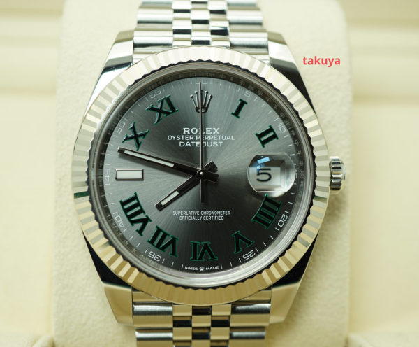 Rolex 126334 DATEJUST 41 FLUTED BEZEL WIMBLEDON DIAL JUBILEE 2021 FULL SET