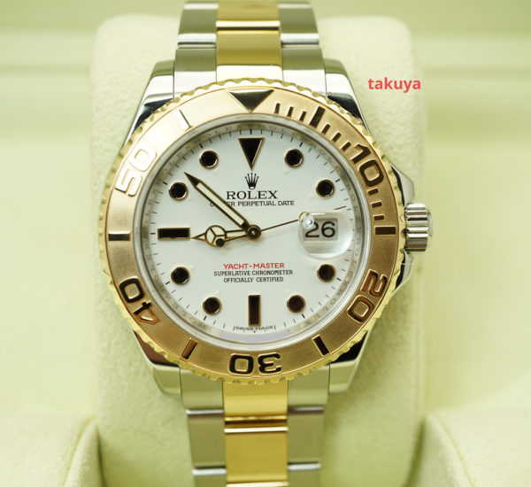 Rolex 16623 YACHTMASTER YELLOW GOLD STEEL WHITE DIAL 40MM Z SERIAL FULL SET