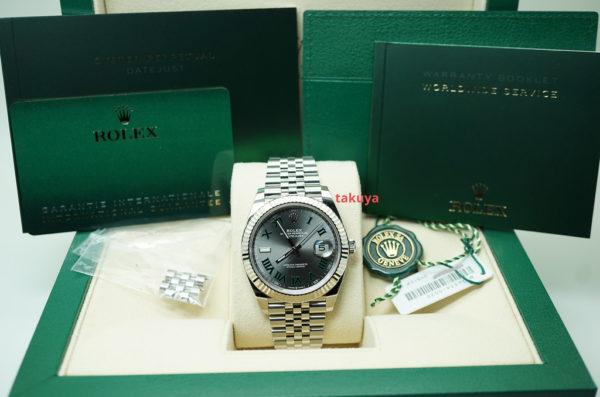 Rolex 126334 DATEJUST 41 FLUTED BEZEL WIMBLEDON DIAL JUBILEE 2021 FULL SET - Image 2