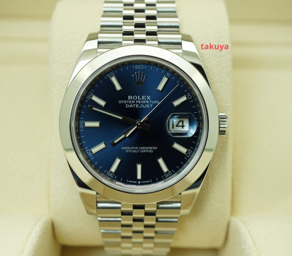 Rolex 126300 DATEJUST 41 BLUE STICK DIAL JUBILEE BAND 2020 COMPLETE SET