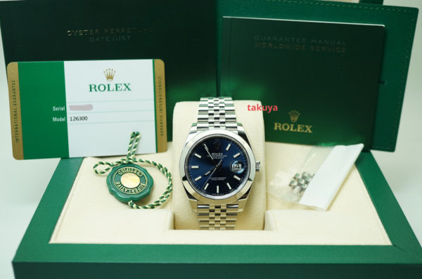 Rolex 126300 DATEJUST 41 BLUE STICK DIAL JUBILEE BAND 2020 COMPLETE SET - Image 2