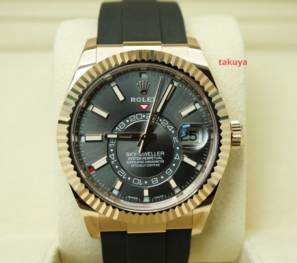 Rolex 326235 SKY-DWELLER 18K ROSE GOLD SLATE DIAL OYSTERFLEX 2022 FULL SET