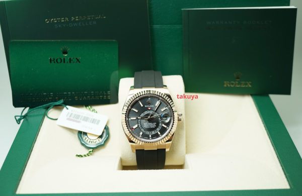 Rolex 326235 SKY-DWELLER 18K ROSE GOLD SLATE DIAL OYSTERFLEX 2022 FULL SET - Image 2