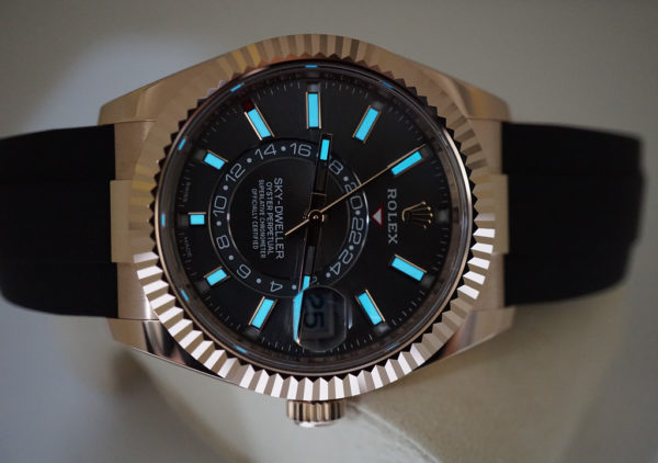 Rolex 326235 SKY-DWELLER 18K ROSE GOLD SLATE DIAL OYSTERFLEX 2022 FULL SET - Image 9