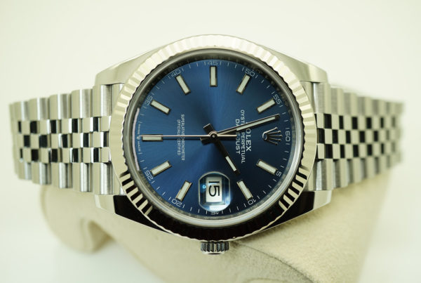 Rolex 126334 DATEJUST 41 FLUTED BEZEL BLUE STICK DIAL JUBILEE BAND 2021 FULL SET - Image 9