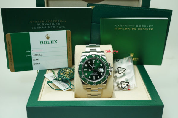 Rolex 116610LV SUBMARINER HULK GREEN DIAL GREEN BEZEL 40MM 2018 WARRANTY FULL SET - Image 2