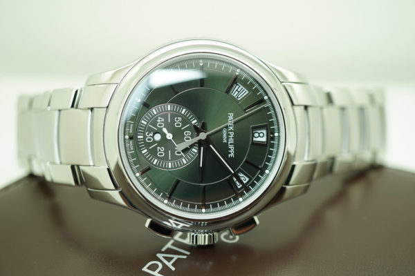 Patek PHILIPPE 5905 ANNUAL CALENDAR CHRONOGRAPH OLIVE GREEN DIAL NEW MODEL 2021 FULL SET - Image 10