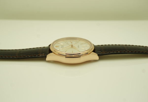 Rolex 50515 CELLINI DATE 18K EVEROSE GOLD SILVER GUILLOCHE DIAL BOXES PAPERS - Image 4