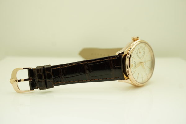 Rolex 50515 CELLINI DATE 18K EVEROSE GOLD SILVER GUILLOCHE DIAL BOXES PAPERS - Image 6