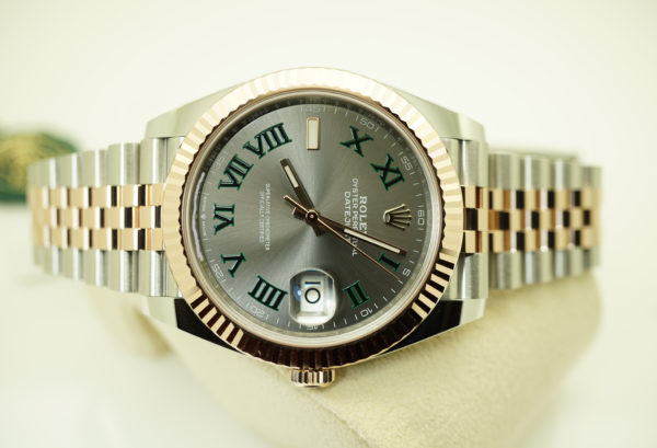 LIKE NEW Rolex 126331 DATEJUST 41 ROSE GOLD STEEL WIMBLEDON DIAL JUBILEE BAND 2022 FULL SET - Image 9