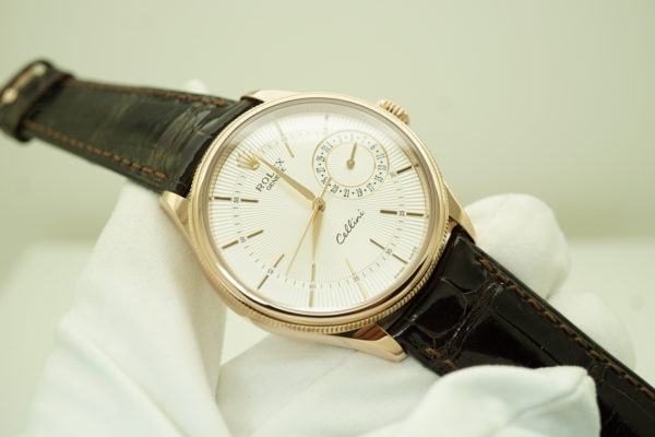 Rolex 50515 CELLINI DATE 18K EVEROSE GOLD SILVER GUILLOCHE DIAL BOXES PAPERS - Image 9