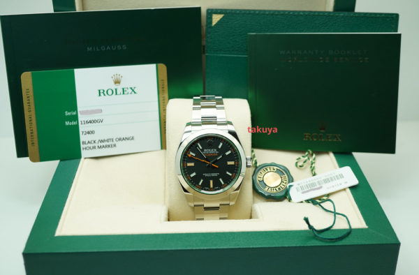 Rolex 116400GV MILGAUSS GREEN SAPPHIRE CRYSTAL BLACK DIAL 2020 WARRANTY FULL SET - Image 2