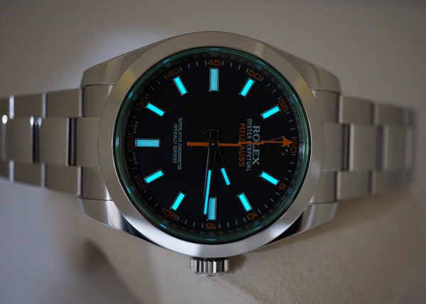 Rolex 116400GV MILGAUSS GREEN SAPPHIRE CRYSTAL BLACK DIAL 2020 WARRANTY FULL SET - Image 11