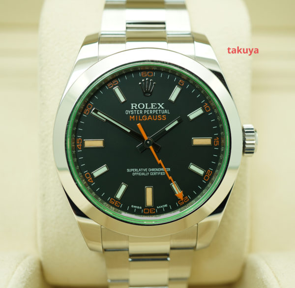 Rolex 116400GV MILGAUSS GREEN SAPPHIRE CRYSTAL BLACK DIAL 2020 WARRANTY FULL SET