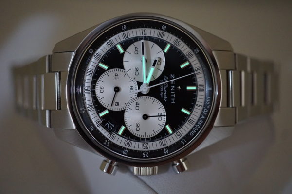 Zenith CHRONOMASTER ORIGINAL REVERSE PANDA DIAL BRACELET 2021 WARRANTY FULL SET - Image 11