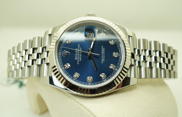 BRAND NEW Rolex 126334 DATEJUST 41 FLUTED BEZEL BLUE DIAMOND DIAL JUBILEE FULL SET - Image 10