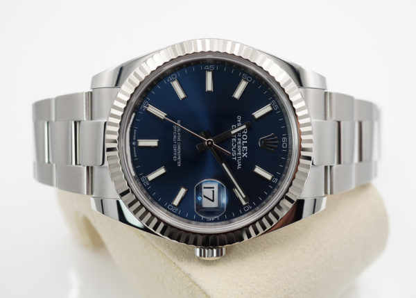 Rolex 126334 DATEJUST 41 FLUTED BEZEL BLUE STICK DIAL OYSTER 2020 FULL SET - Image 9
