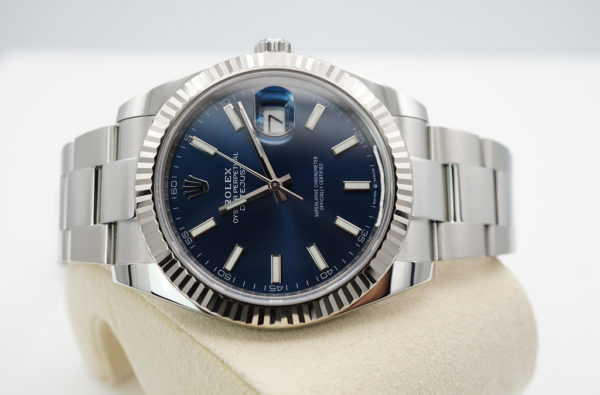 Rolex 126334 DATEJUST 41 FLUTED BEZEL BLUE STICK DIAL OYSTER 2020 FULL SET - Image 10