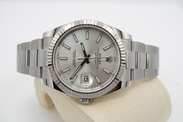 Rolex 126334 DATEJUST 41 FLUTED BEZEL SILVER STICK DIAL 2022 COMPLETE SET - Image 9