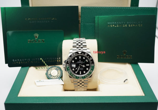 BRAND NEW Rolex 126720VTNR GMT MASTER II LEFTY BLACK GREEN SPRITE JUBILEE BAND 2022 FULL SET - Image 2