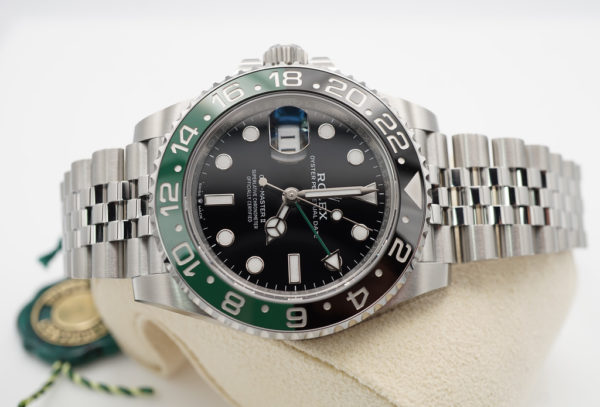 BRAND NEW Rolex 126720VTNR GMT MASTER II LEFTY BLACK GREEN SPRITE JUBILEE BAND 2022 FULL SET - Image 10