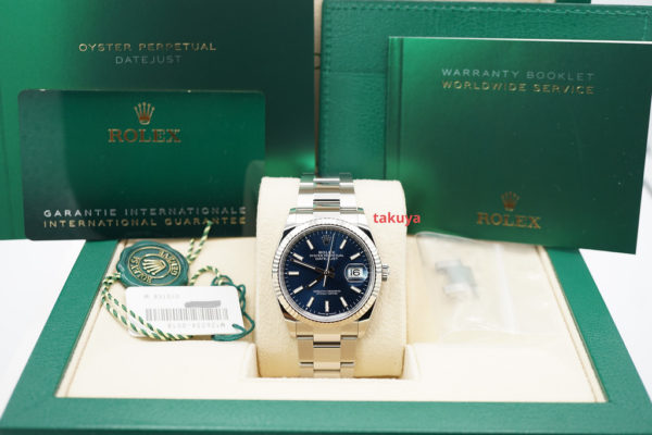 Rolex 126234 DATEJUST 36 FLUTED BEZEL BLUE DIAL 2022 COMPLETE SET - Image 2