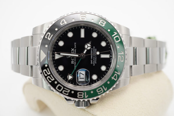 BRAND NEW Rolex 126720VTNR GMT MASTER II LEFTY BLACK GREEN SPRITE OYSTER BAND 2022 FULL SET - Image 9