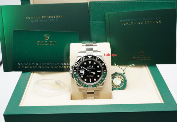 BRAND NEW Rolex 126720VTNR GMT MASTER II LEFTY BLACK GREEN SPRITE OYSTER BAND 2022 FULL SET - Image 2