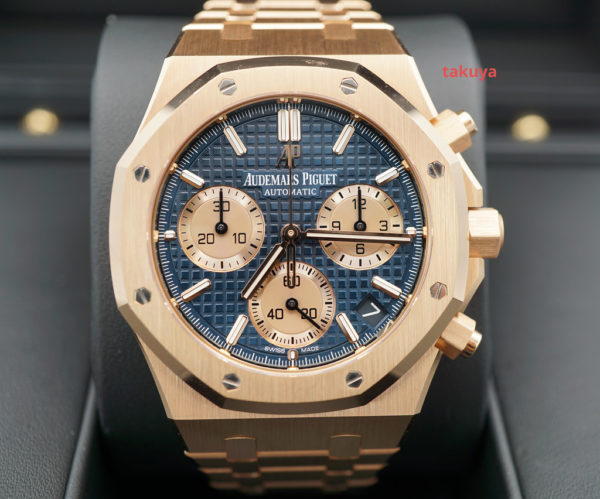 Audemars PIGUET ROYAL OAK CHRONOGRAPH ROSE GOLD 26239OR BLUE DIAL 2021 FULL SET