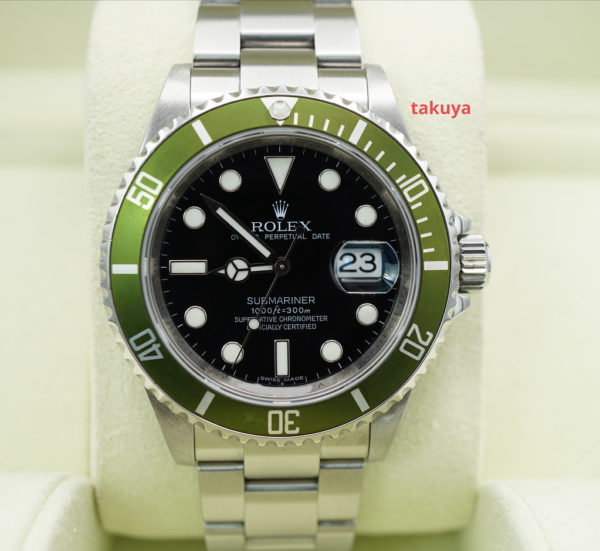 Rolex 16610LV SUBMARINER LIME GREEN BEZEL 50th ANNIVERSARY V SERIAL BOXES PAPERS