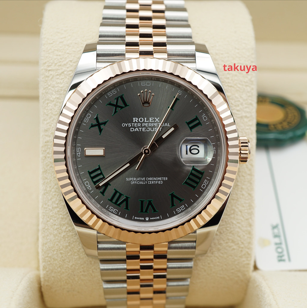 BRAND NEW Rolex 126331 DATEJUST 41 ROSE GOLD STEEL WIMBLEDON DIAL JUBILEE BAND 2022