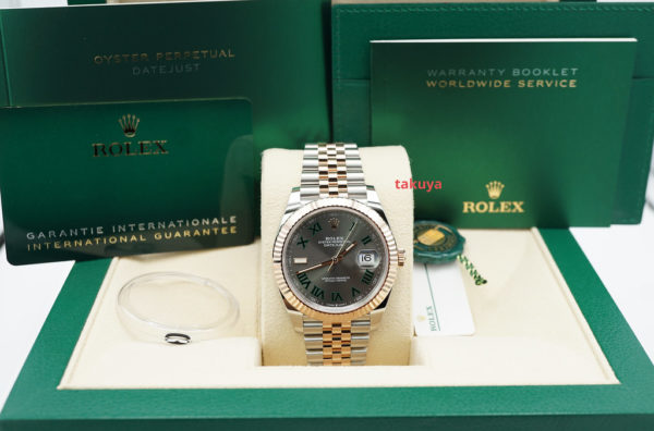 BRAND NEW Rolex 126331 DATEJUST 41 ROSE GOLD STEEL WIMBLEDON DIAL JUBILEE BAND 2022 - Image 2