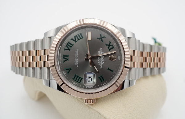 BRAND NEW Rolex 126331 DATEJUST 41 ROSE GOLD STEEL WIMBLEDON DIAL JUBILEE BAND 2022 - Image 9