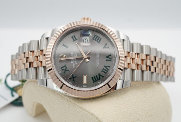 BRAND NEW Rolex 126331 DATEJUST 41 ROSE GOLD STEEL WIMBLEDON DIAL JUBILEE BAND 2022 - Image 8