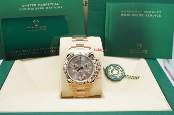 BRAND NEW Rolex 116505 DAYTONA ROSE GOLD SUNDUST BAGUETTE DIAMONDS DIAL 2022 FULL SET - Image 2