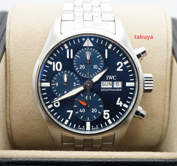 MINT Iwc PILOT WATCH CHRONOGRAPH BLUE DIAL BRACELET IW388102 2022 FULL SET