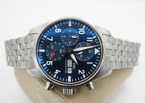 MINT Iwc PILOT WATCH CHRONOGRAPH BLUE DIAL BRACELET IW388102 2022 FULL SET - Image 9