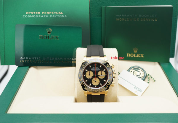 Rolex 116518LN DAYTONA YELLOW GOLD PAUL NEWMAN DIAL OYSTERFLEX 2021 FULL SET - Image 2