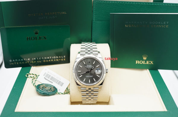 Rolex 126334 DATEJUST 41 FLUTED BEZEL SLATE DIAL JUBILEE BAND 2022 FULL SET - Image 2