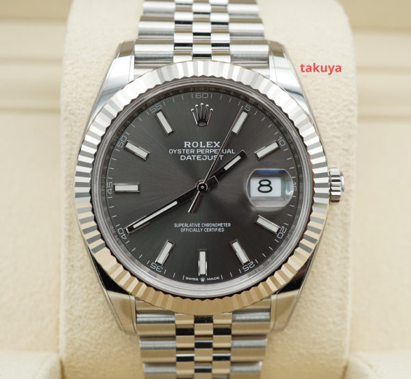 Rolex 126334 DATEJUST 41 FLUTED BEZEL SLATE DIAL JUBILEE BAND 2022 FULL SET