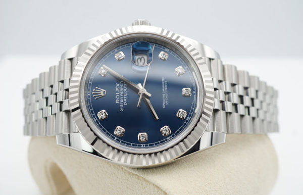Rolex 126334 DATEJUST 41 FLUTED BEZEL BLUE DIAMONDS DIAL JUBILEE 2022 FULL SET - Image 10